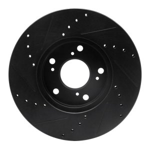 Honda Civic Brake Rotor (1) - Front Right - R1 Concepts - Drilled & Slotted - Black - `06-`15 Honda Civic Brake Rotor (1) - Front Right - R1 Concepts - Drilled & Slotted - Black - `06-`15